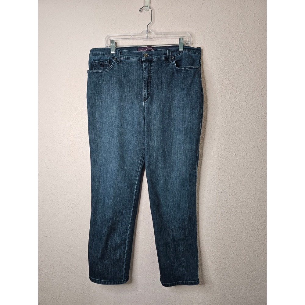 Gloria Vanderbilt Amanda High Rise Tapered Leg Jeans Womens 18 Dark Wash Blue